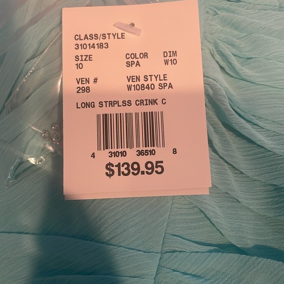 Brand new David’s Bridal Bridesmaid Dress, size 10, color spa. Style W#10840 - Picture 2 of 2